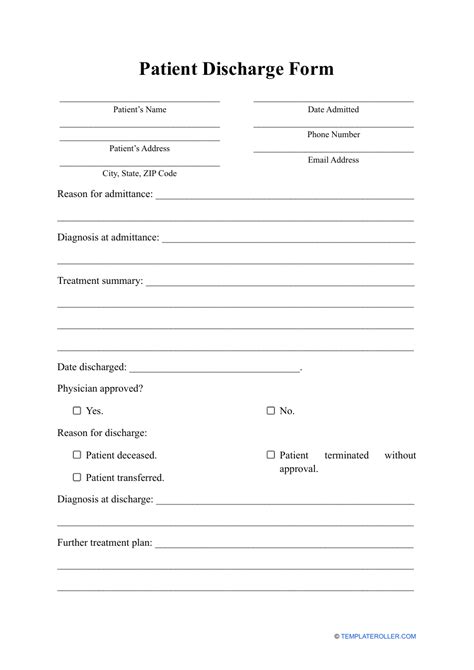 Patient Discharge Form Fill Out Sign Online And Download Pdf Templateroller