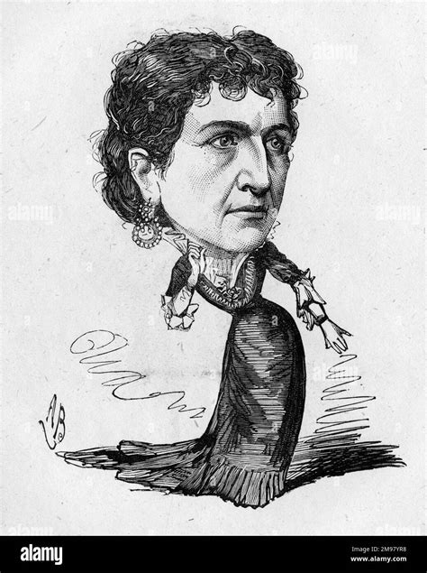 cartoon of the american born british soprano and actress dame genevieve ward 1837 1922 stock