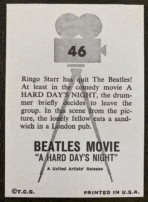 Topps The Beatles Movie A Hard Days Night Ringo Starr EBay