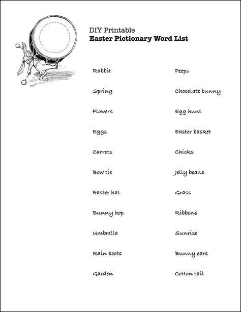 Pictionary Word List Printable Printable World Holiday