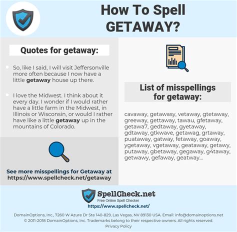 How To Spell Getaway (And How To Misspell It Too) | Spellcheck.net
