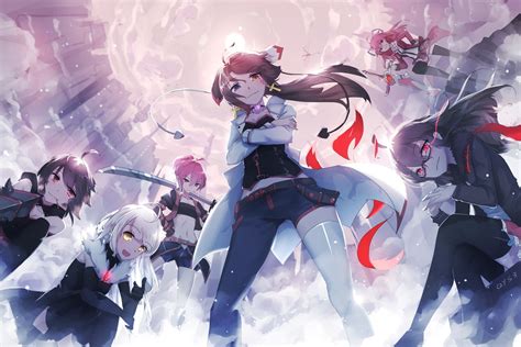 320x570 Resolution Six Female Anime Characters Illustration Hd