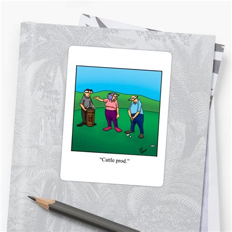 Funny Golf Cartoon Stickers By Spectickles Redbubble