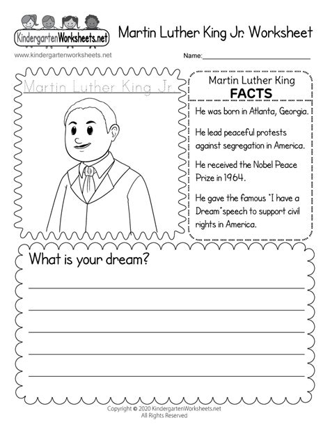 Martin Luther King Worksheets Kindergarten