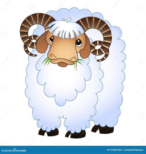 Ram Icon Cartoon Style Stock Vector Illustration Of Bighorn 144281263