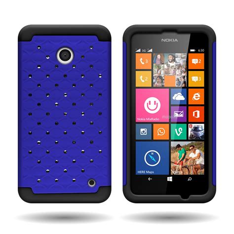 Heavy Duty Diamond Bling Case For Nokia Lumia 635 Hybrid Armor Phone