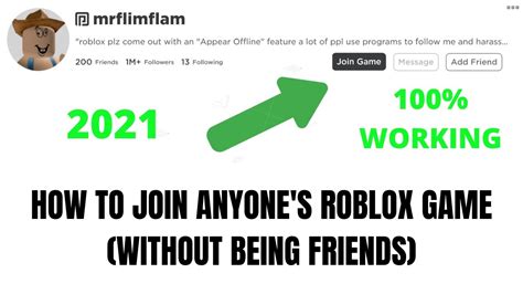 How To Join Anybodys Roblox Game 2021 Without Being Friends