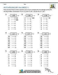 The story help them in developing their reading skills and relating to the math problem more easily. Multiplication Fact Sheets