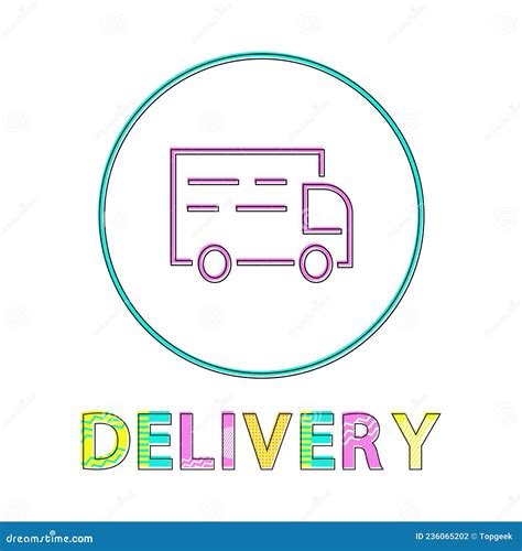 Minimalist Color Delivery Icon In Lineout Style Stock Vector