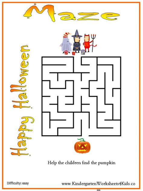 Preschool Worksheet Halloween Maze Preschool
