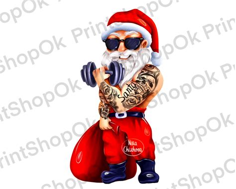 Bad Santa Claus Png Pdf And  Christmas Clipart Winter Etsy
