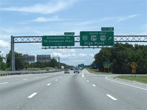 North Carolina Interstate 85 Northbound Cross Country Roads