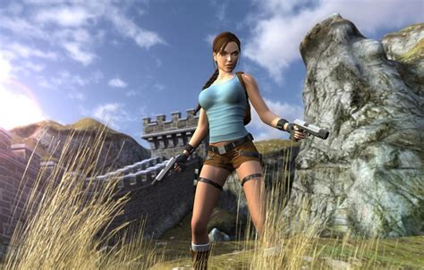 Wallpaper guns, Tomb Raider, art, Lara Croft, fan, wall images for ...