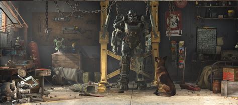 Wallpaper Fallout 4 Factory Dogmeat Screenshot 1951x865 Px