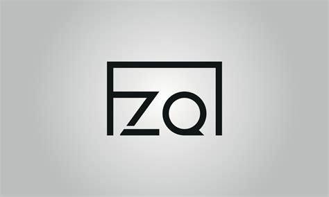 Letter Zq Logo Design Zq Logo With Square Shape In Black Colors Vector