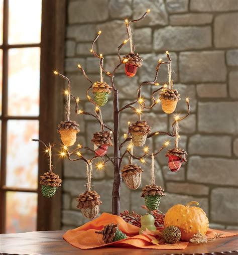 Led Ornament Tree Acorn Crafts Acorn Ornaments Christmas Decorations