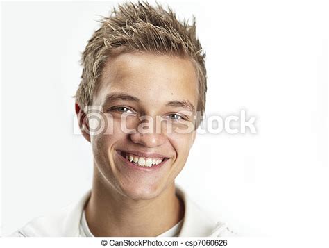 Cheerful 16 Year Old Teen A Cheerful 16 Year Old Boy On A White