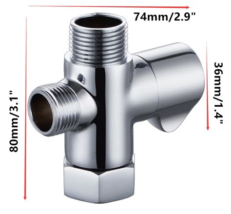 T Adapter Shut Off Valve Way Tee Connector Chrome For Toilet