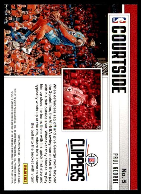 Paul George 2019 20 NBA Hoops Courtside Holo 5 Los Angeles Clippers EBay