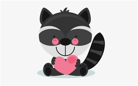 Cute Valentine Raccoon Scrapbook Cuts Svg Cutting Files Cute