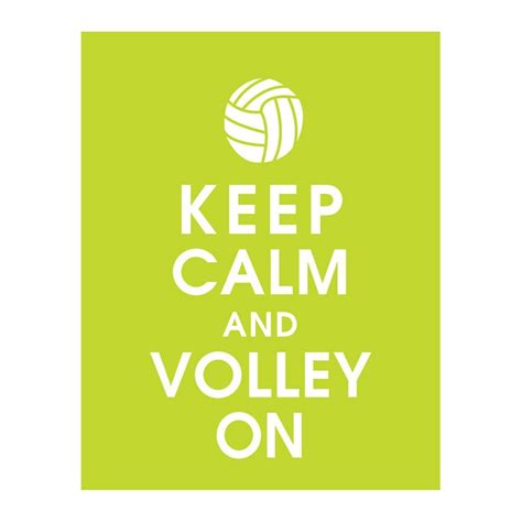 Keep Calm And Volley On B Art Print Featured In Lime