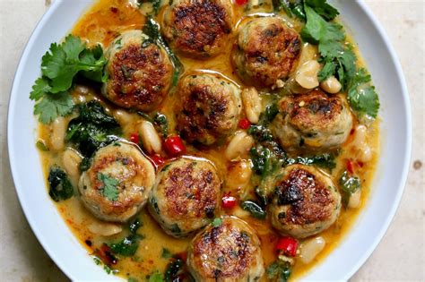 Divide the noodles and bean shoots among serving bowls. TasteToronto | Thai-Inspired Chicken Meatball Soup with ...