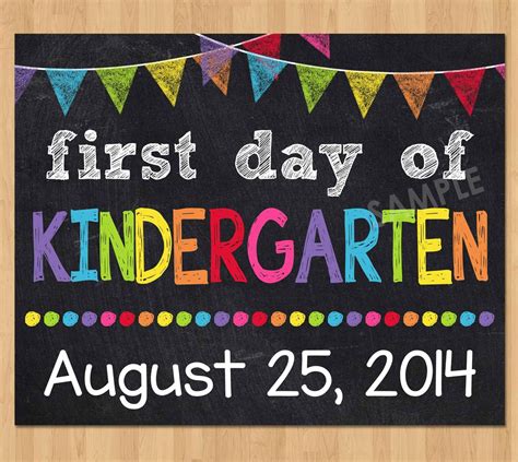 First Day Of Kindergarten Sign First Day By Kidspartyprintables