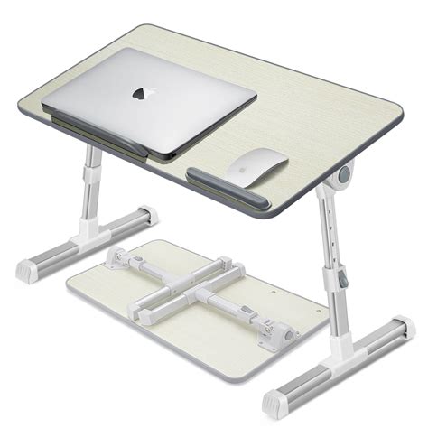 Laptop Lap Desk Smallgray Bed Tray Table With Foldable Legs Angle