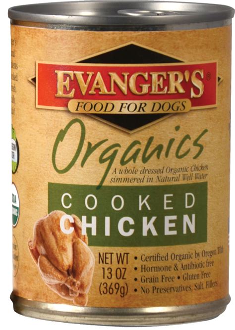 Organic canned dog food brands. Evangers 100% Organic Cooked Chicken Canned Dog Food | PetFlow