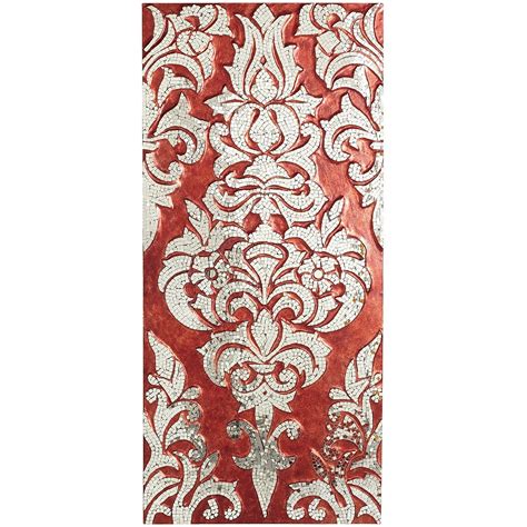 Mirrored Damask Panel Red Mirror Wall Decor Asian Home Decor