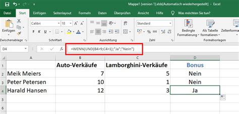 Excel Und Funktion Am Beispiel Erkl Rt