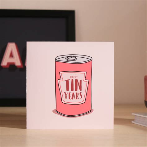 Happy Tin Years 10th Wedding Anniversary Card By Love Gemma And Co