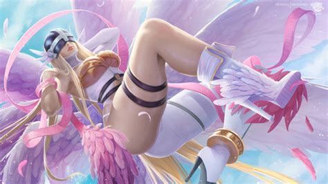 Angewomon Digimon 1girl Angel Angel Girl Ass Asymmetrical Clothes