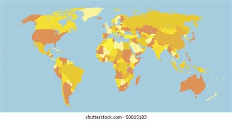 Political Map World Country Territories Different Stock Vector Royalty