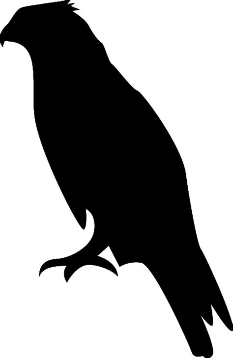 Perched Red Tailed Hawk Silhouette Clip Art Library