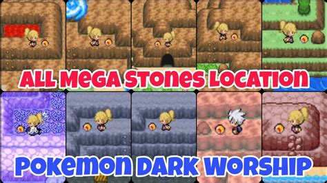 Pokemon Dark Worship All Mega Stones Location Youtube