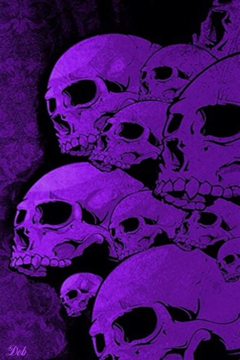 Halloween Purple Skulls Iphone Wallpaper Background Iphone Wallpaper