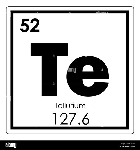 Tellurium Chemical Element Periodic Table Science Symbol Stock Photo