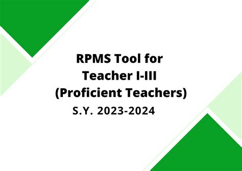 Official Form For Proficient Teachers Cot Rpms Rating