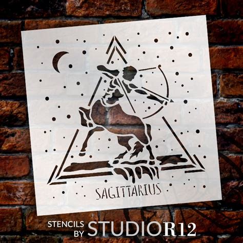 Sagittarius Astrological Zodiac Sign Stencil By Studior12 Stcl5150