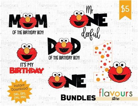 Download Elmo Birthday Boy 1st Birthday Bundle - Sesame Street ...