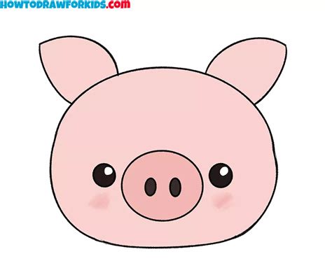 How To Draw A Pig Face For Kindergarten Easy Drawing Tutorial For