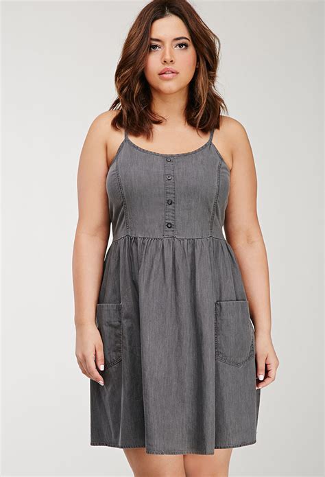 Lyst Forever 21 Plus Size Denim Cami Dress Youve Been Added To The