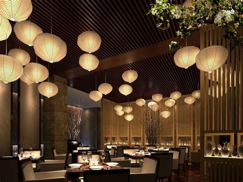 Chinese Restaurant Interior Design Oriental Style Suspension Lamps