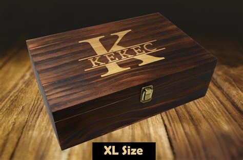 Large Wooden Box Engraved Custom Wood Box With Hinged Lid