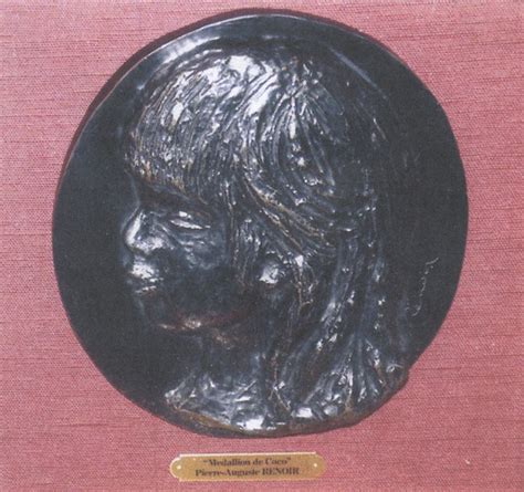 Pierre Auguste Renoir Medallion De Coco Bronze Bas Relief Sculpture