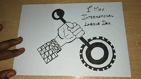 How to draw happy labour day coloring drawing for kids. International Labour day drawing | How to draw Labour day ...