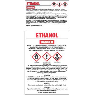 Ghs Chemical Labels Ethanol Seton Canada