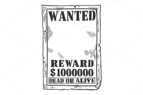 Wanted Poster Template Engraving Creative Daddy