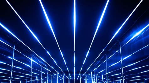 Wallpaper Room Neon Lines Glow Blue Hd Picture Image